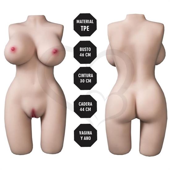 Torso Realista TPE con Senos Suaves y Vagina Hiper Realista